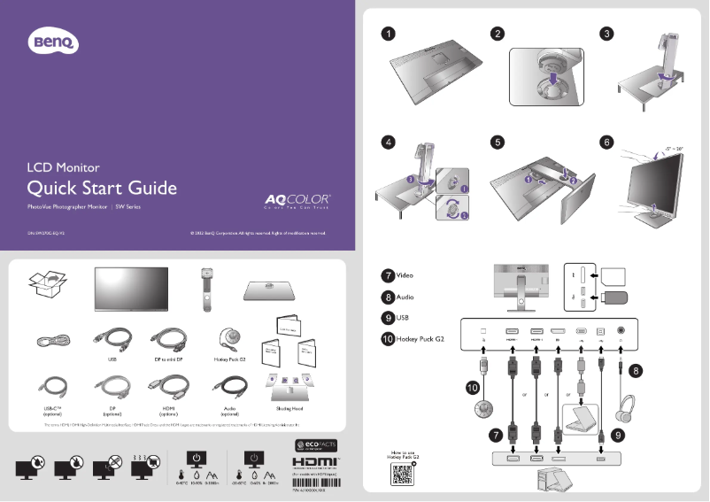 Page 1 de la notice Guide de démarrage rapide BenQ SW270C