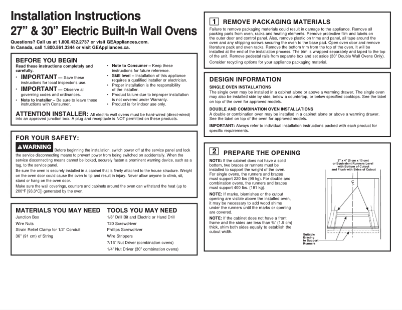 Page 1 de la notice Guide d'installation Café CTD90DP3ND1