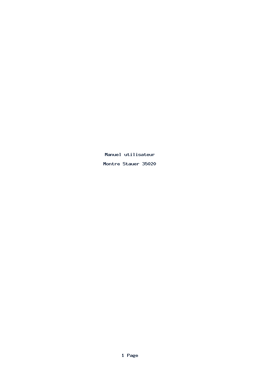 Page 1 de la notice Manuel utilisateur Stauer 35020