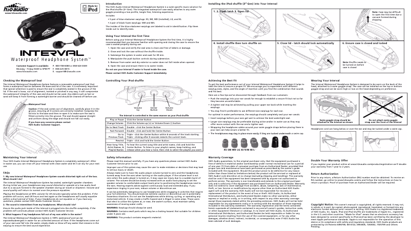 Page 1 de la notice Manuel utilisateur H2O Audio Interval 3G