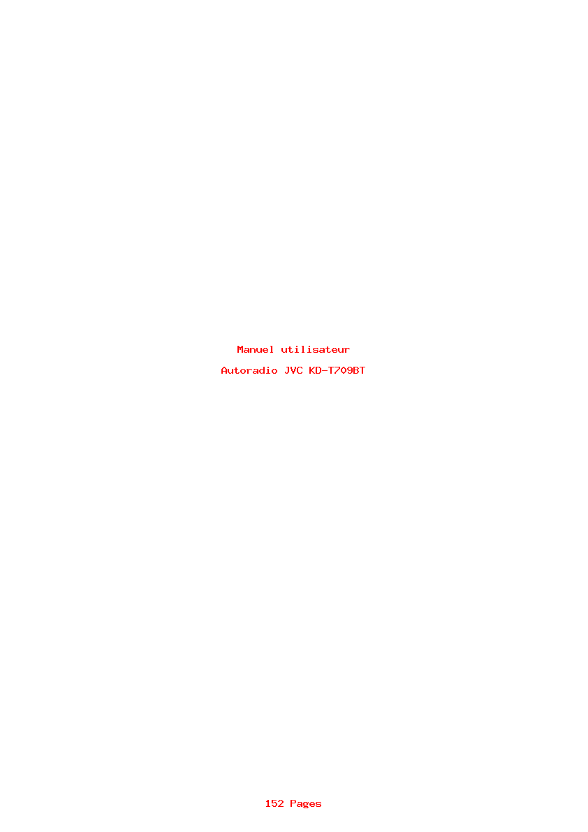 Page 1 de la notice Manuel utilisateur JVC KD-T709BT