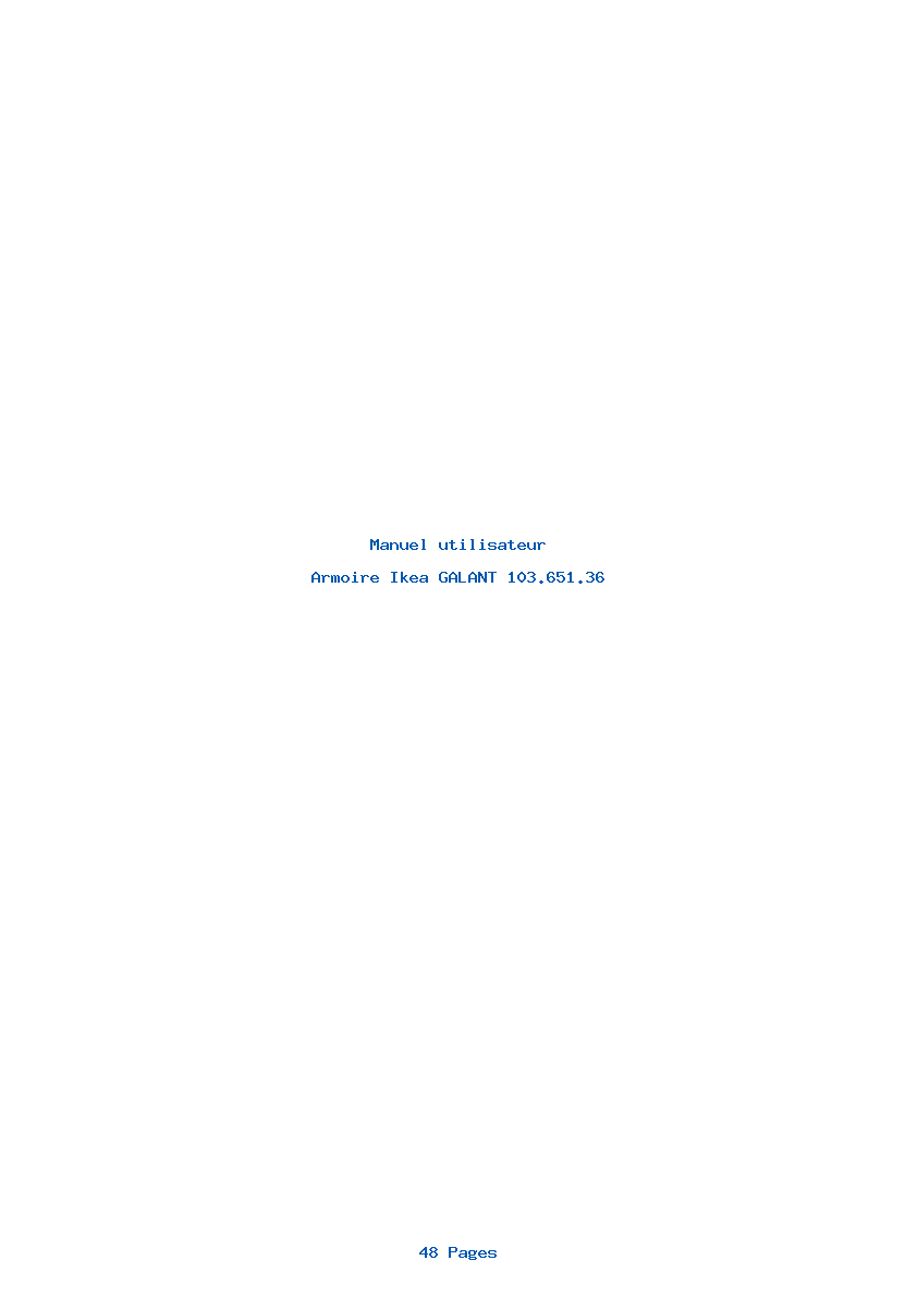 Page 1 de la notice Manuel utilisateur Ikea GALANT 103.651.36