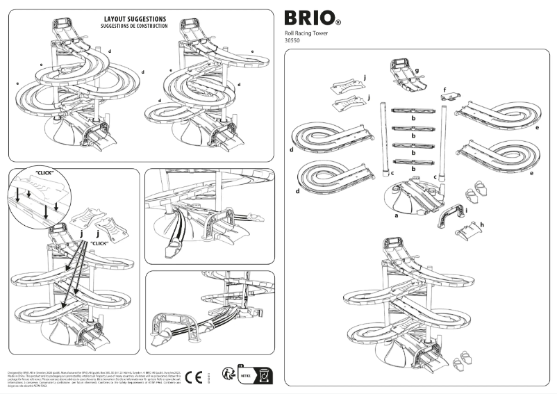 Page 1 de la notice Manuel utilisateur BRIO Roll Racing Tower