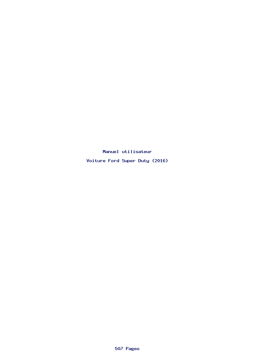 Page 1 de la notice Manuel utilisateur Ford Super Duty (2016)