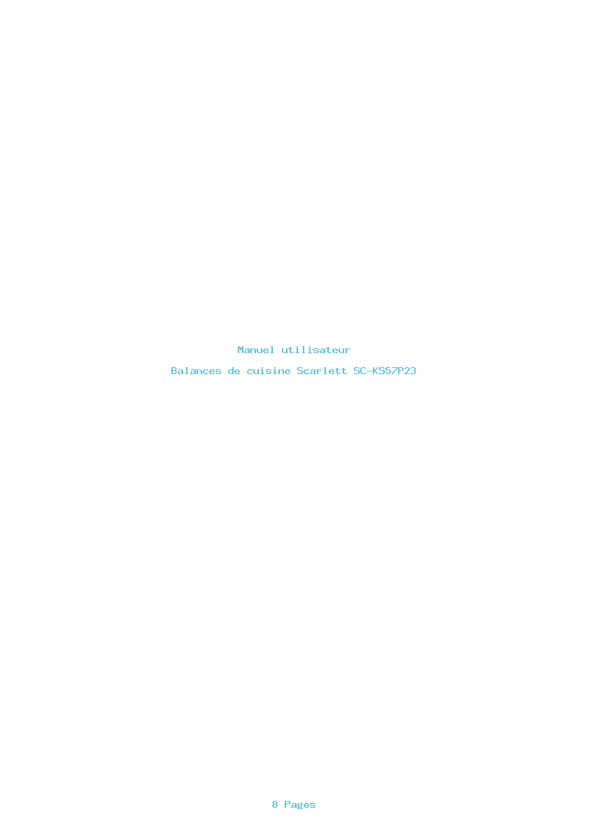 Page 1 de la notice Manuel utilisateur Scarlett SC-KS57P23