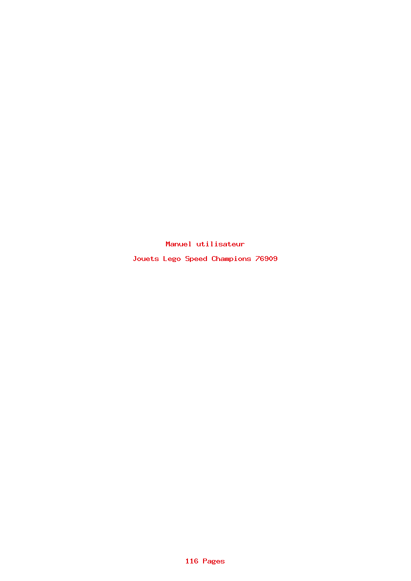 Page 1 de la notice Manuel utilisateur Lego Speed Champions 76909