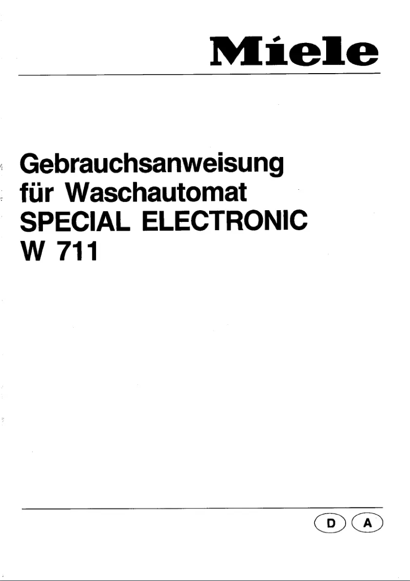 Página 1 del manual Manual de usuario Miele Special Electronic W 711