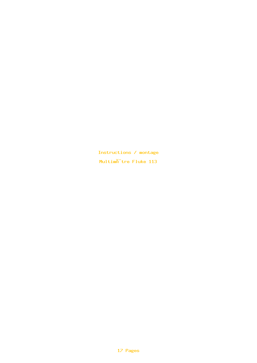 Page 1 de la notice Instructions / montage Fluke 113