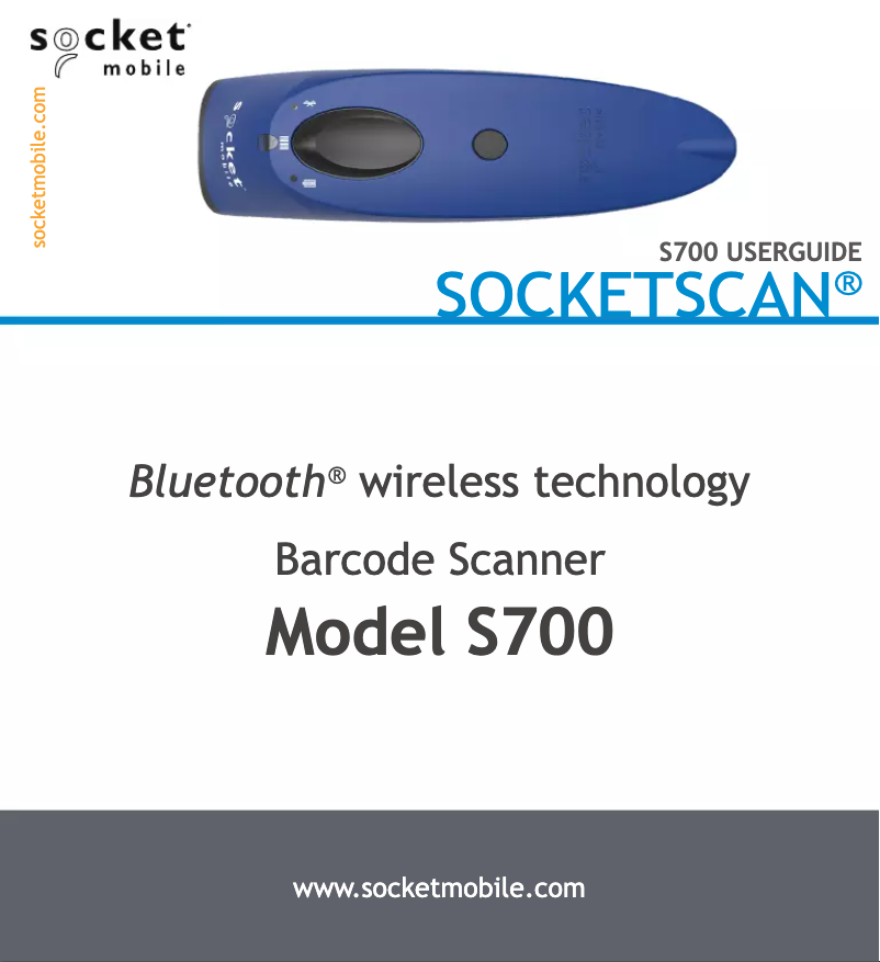 Page 1 de la notice Manuel utilisateur Socket Mobile SocketScan S700