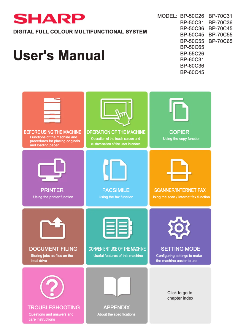 Image de la première page du manuel de l'appareil BP-50C31