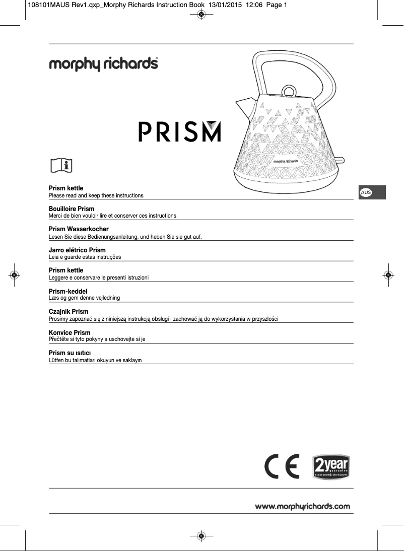Page 1 de la notice Manuel utilisateur Morphy Richards 108101