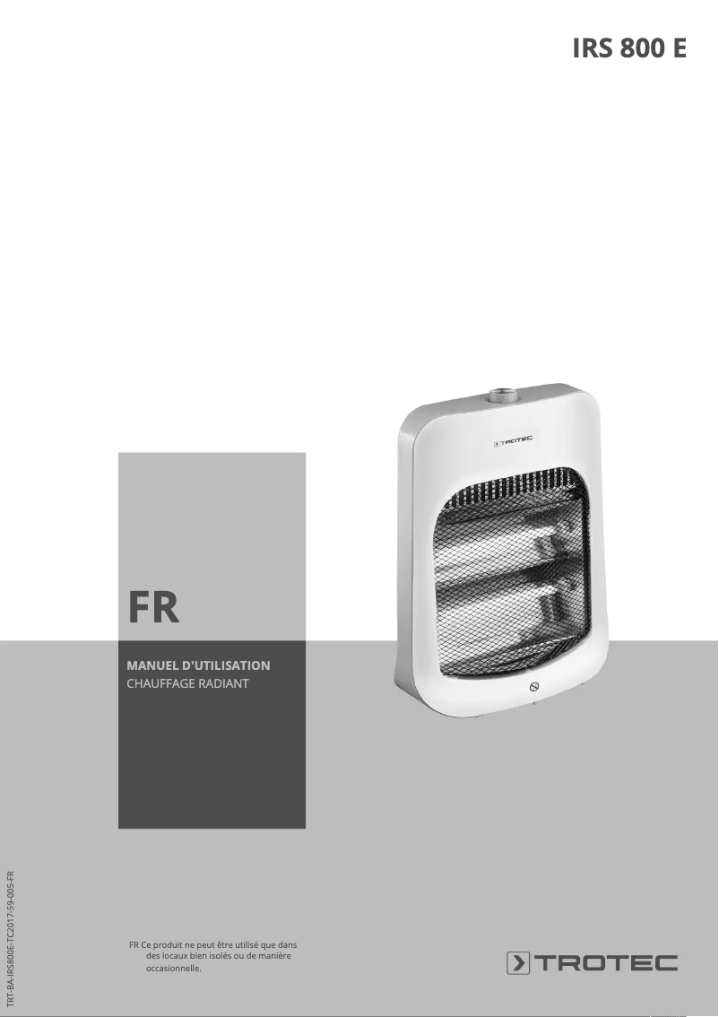 Page 1 de la notice Manuel utilisateur Trotec IRS 800 E