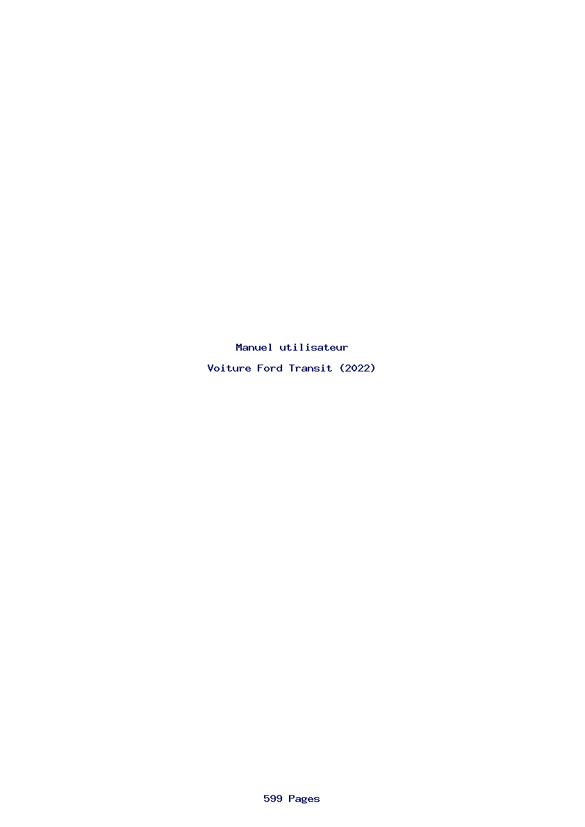 Page 1 de la notice Manuel utilisateur Ford Transit (2022)