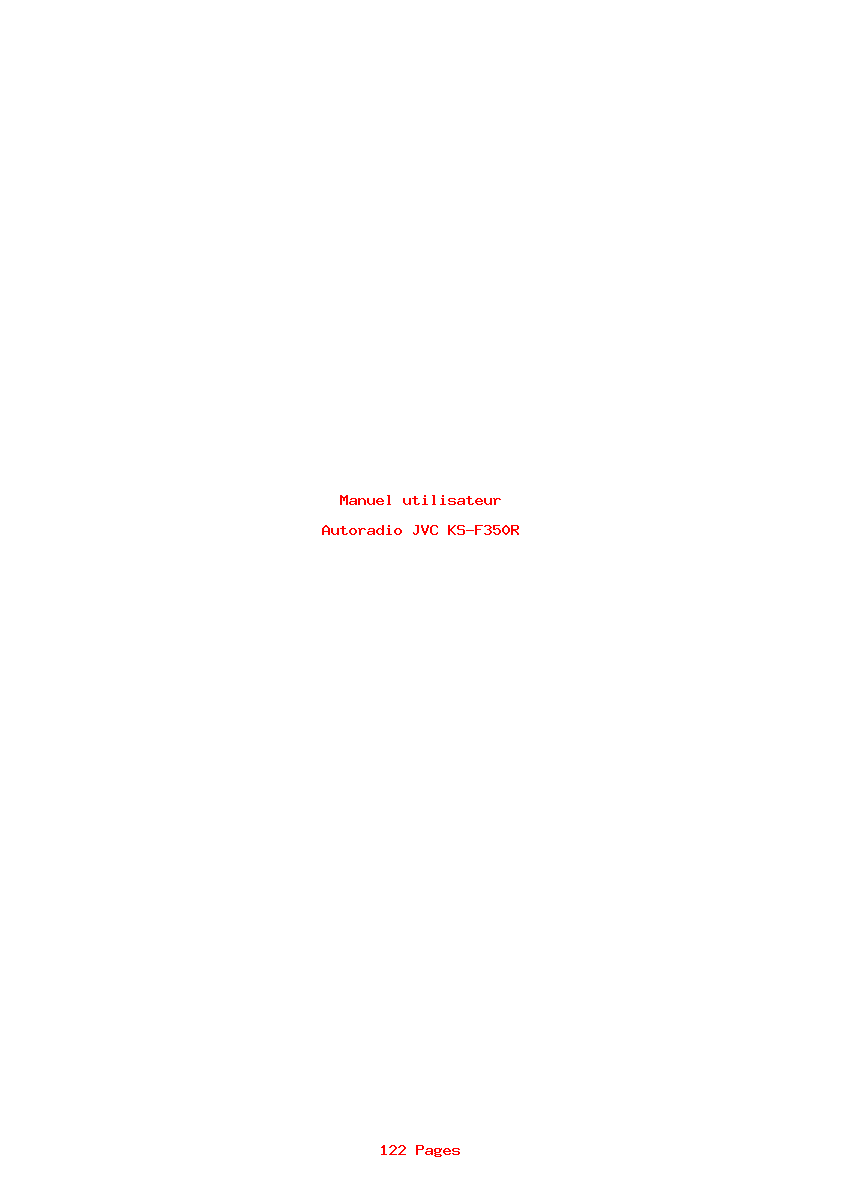 Page 1 de la notice Manuel utilisateur JVC KS-F350R