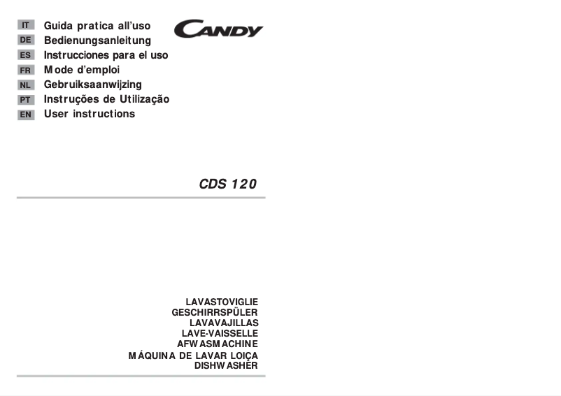 Page 1 de la notice Manuel utilisateur Candy CDS 120