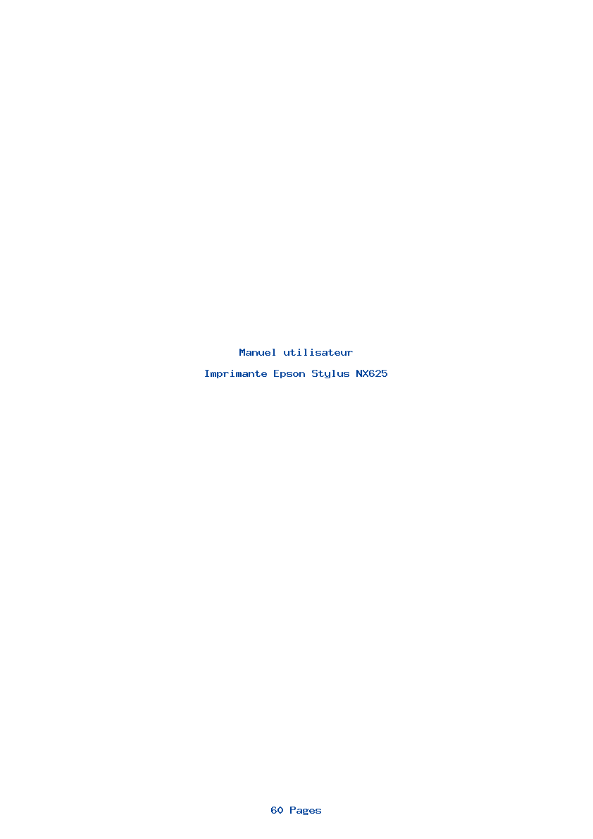 Page 1 de la notice Manuel utilisateur Epson Stylus NX625