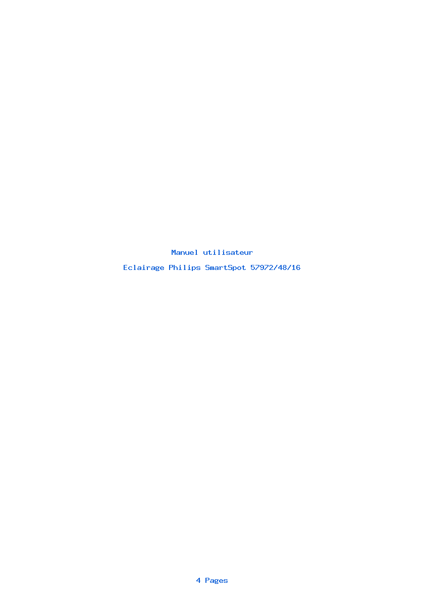 Page 1 de la notice Manuel utilisateur Philips SmartSpot 57972/48/16