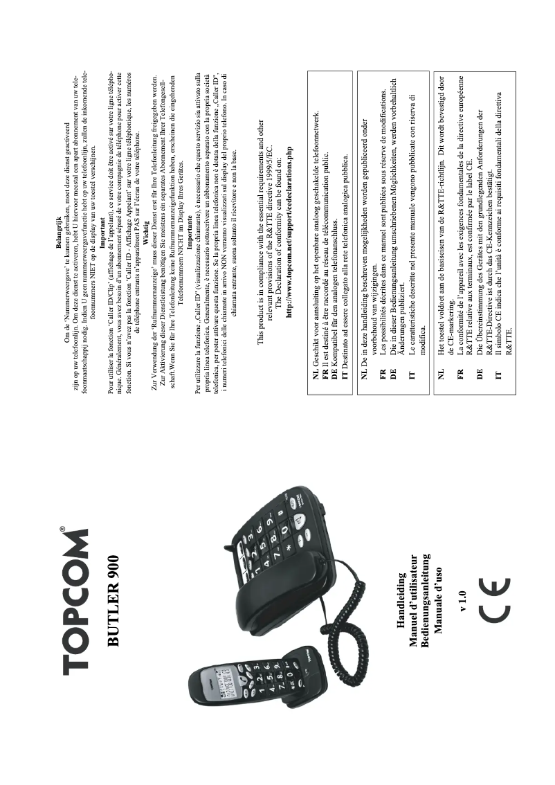 Página nº 1 - Manual de usuario Topcom Butler 900