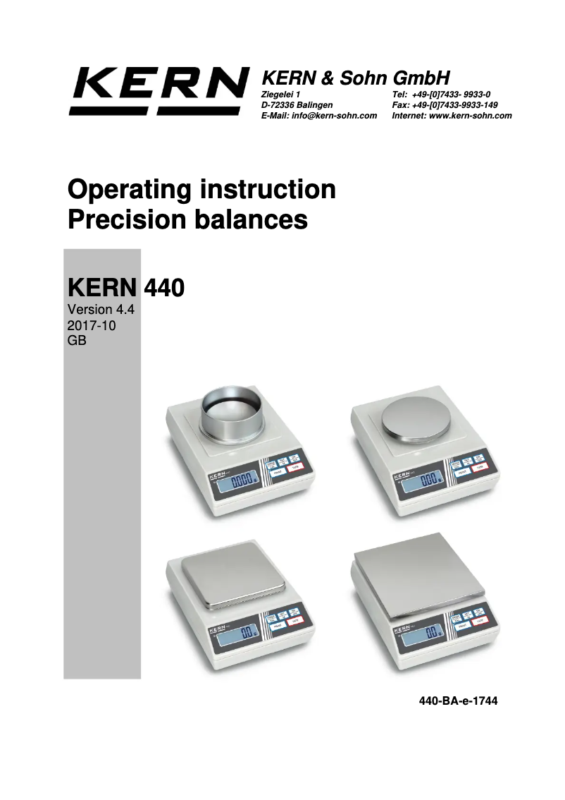 Página 1 del manual Manual de usuario Kern 440-51N