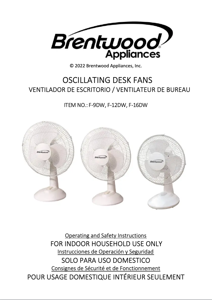 Página 1 del manual Manual de usuario Brentwood F-16DW