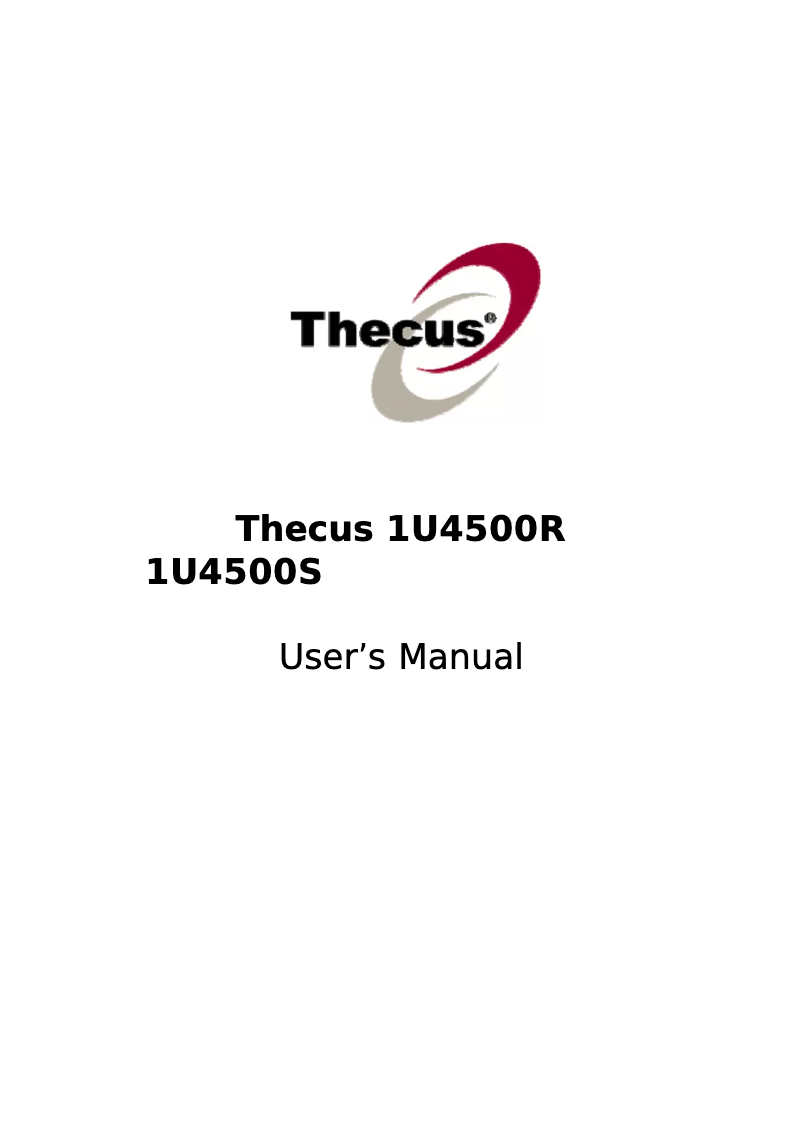 Página 1 del manual Manual de usuario Thecus 4500R