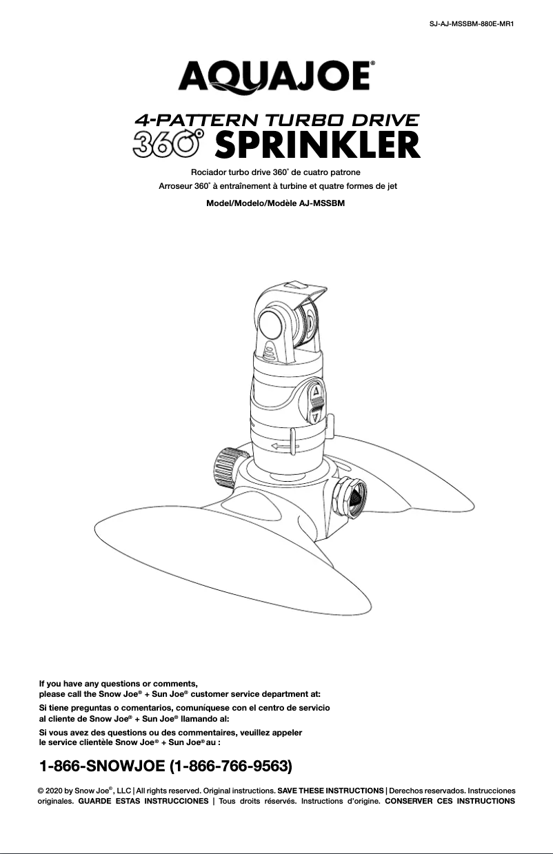Page 1 de la notice Manuel utilisateur Aqua Joe SJI-OMS16