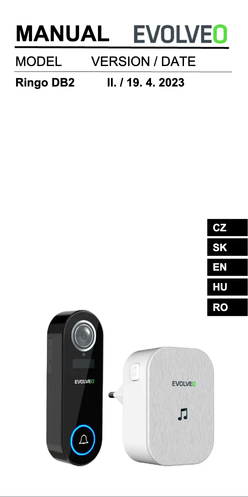 Page 1 de la notice Manuel utilisateur Evolveo Ringo DB2