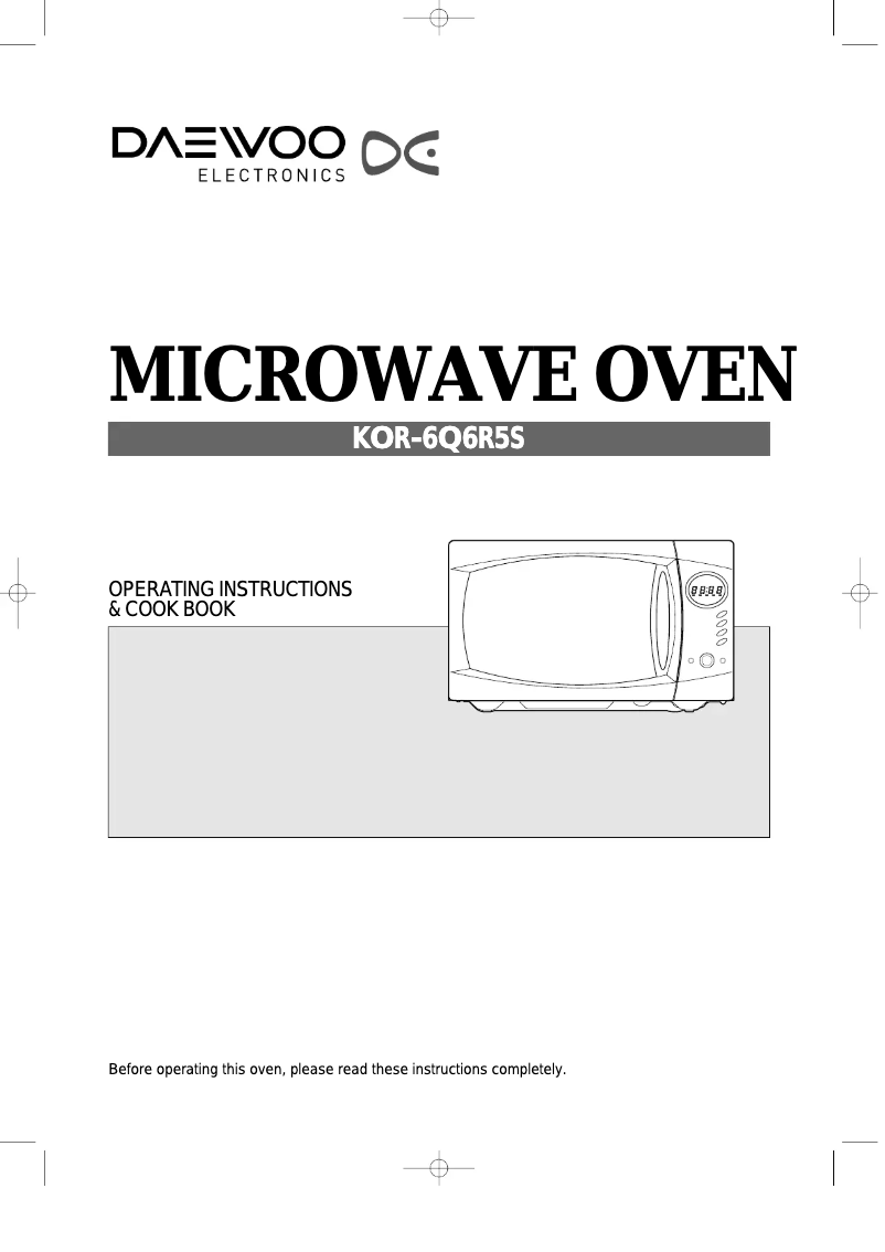 Page 1 de la notice Manuel utilisateur Daewoo KOR-6Q6R5S