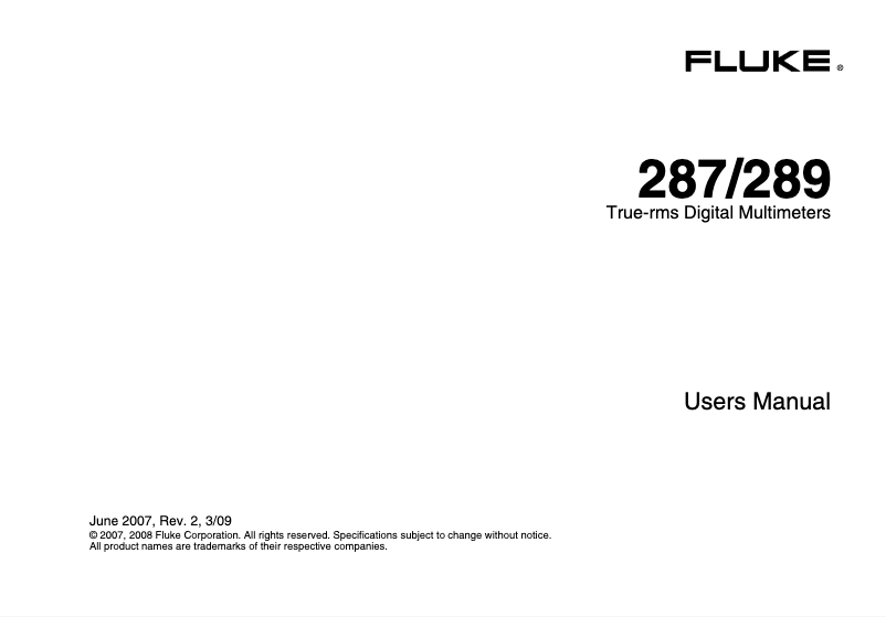 Page 1 de la notice Manuel utilisateur Fluke ir3000 FC