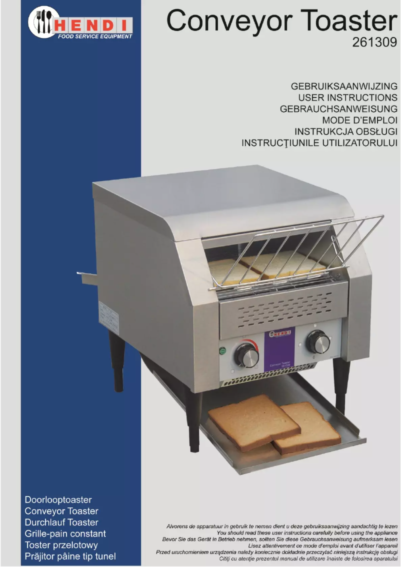 Page 1 of the manual User Manual Hendi Converyor toaster 261309