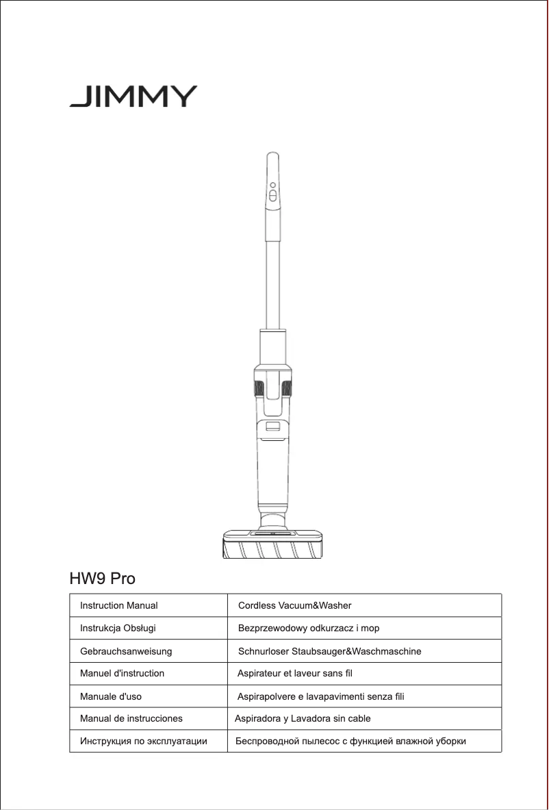 Page 1 de la notice Manuel utilisateur JIMMY HW9 Pro