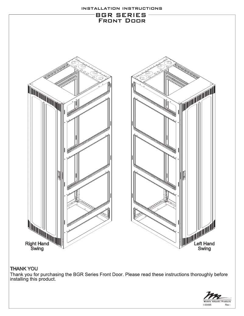 Page 1 de la notice Manuel utilisateur Middle Atlantic BVFD-45