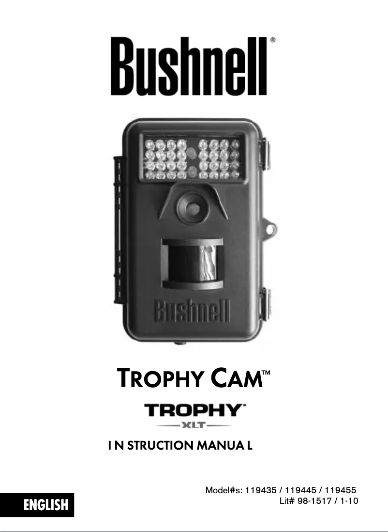 Page 1 de la notice Manuel utilisateur Bushnell Trophy Cam 119445
