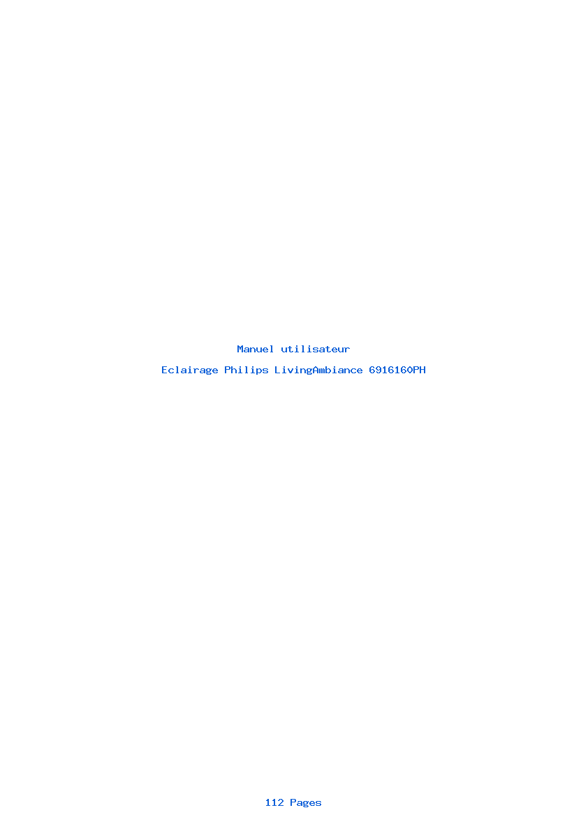 Page 1 de la notice Manuel utilisateur Philips LivingAmbiance 6916160PH