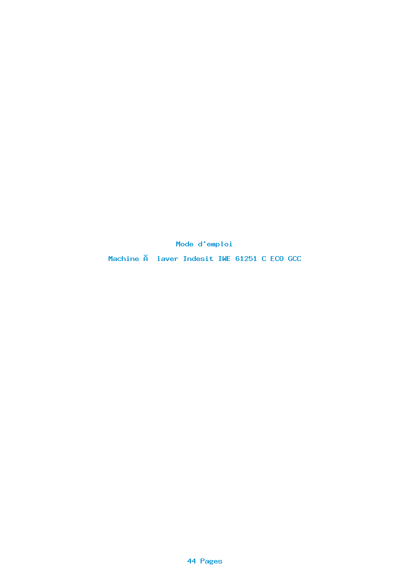 Page 1 de la notice Mode d'emploi Indesit IWE 61251 C ECO GCC