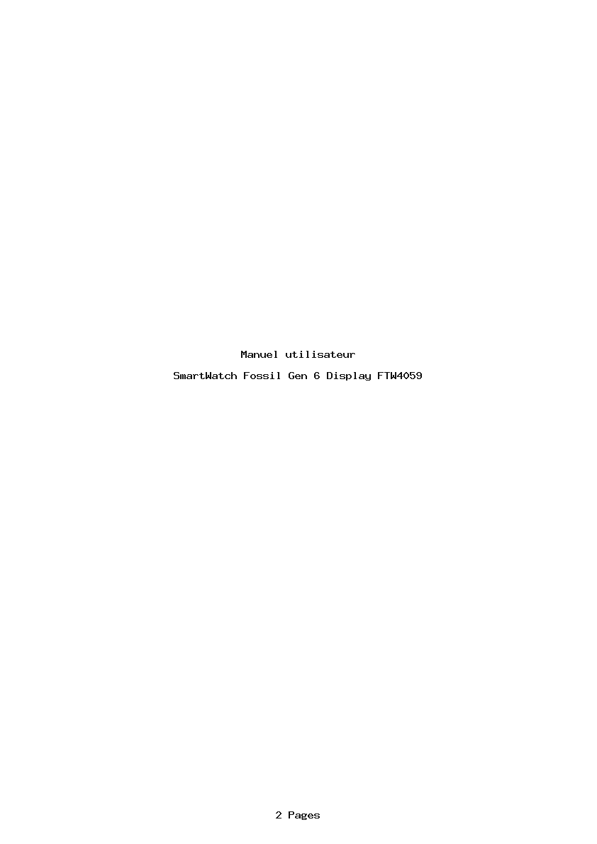 Page 1 de la notice Manuel utilisateur Fossil Gen 6 Display FTW4059