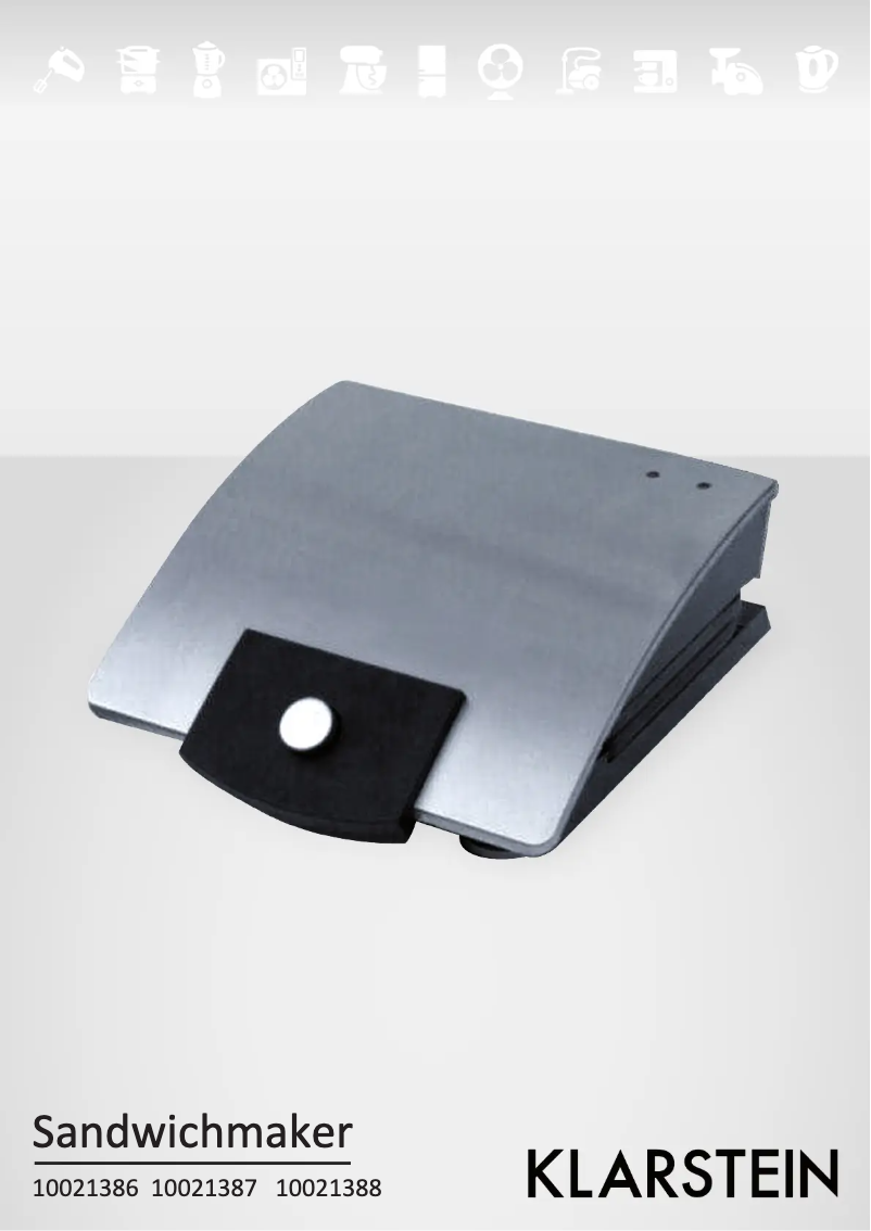 Page 1 de la notice Manuel utilisateur Klarstein Sandwich Buddy 10021388
