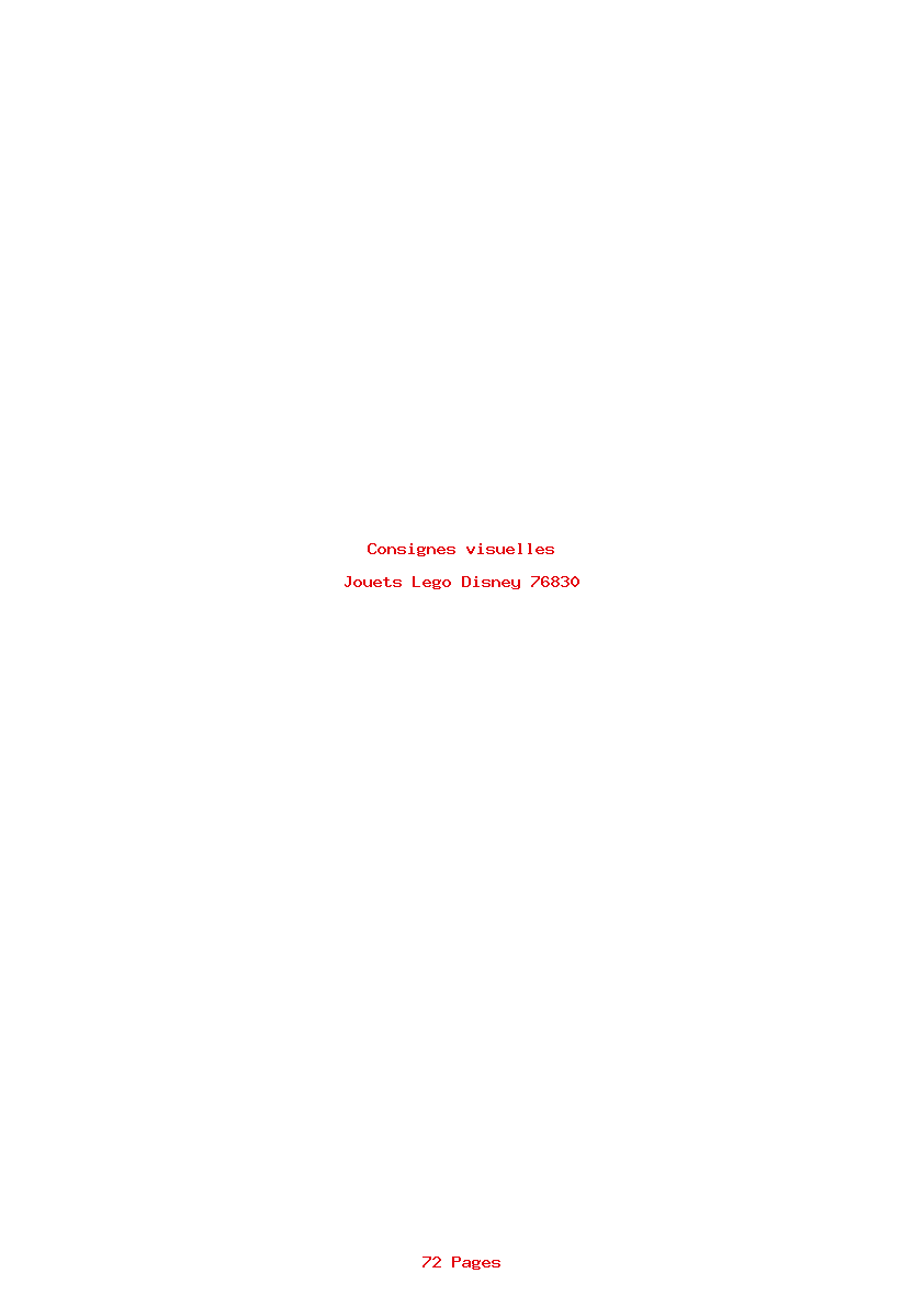 Page 1 de la notice Consignes visuelles Lego Disney 76830