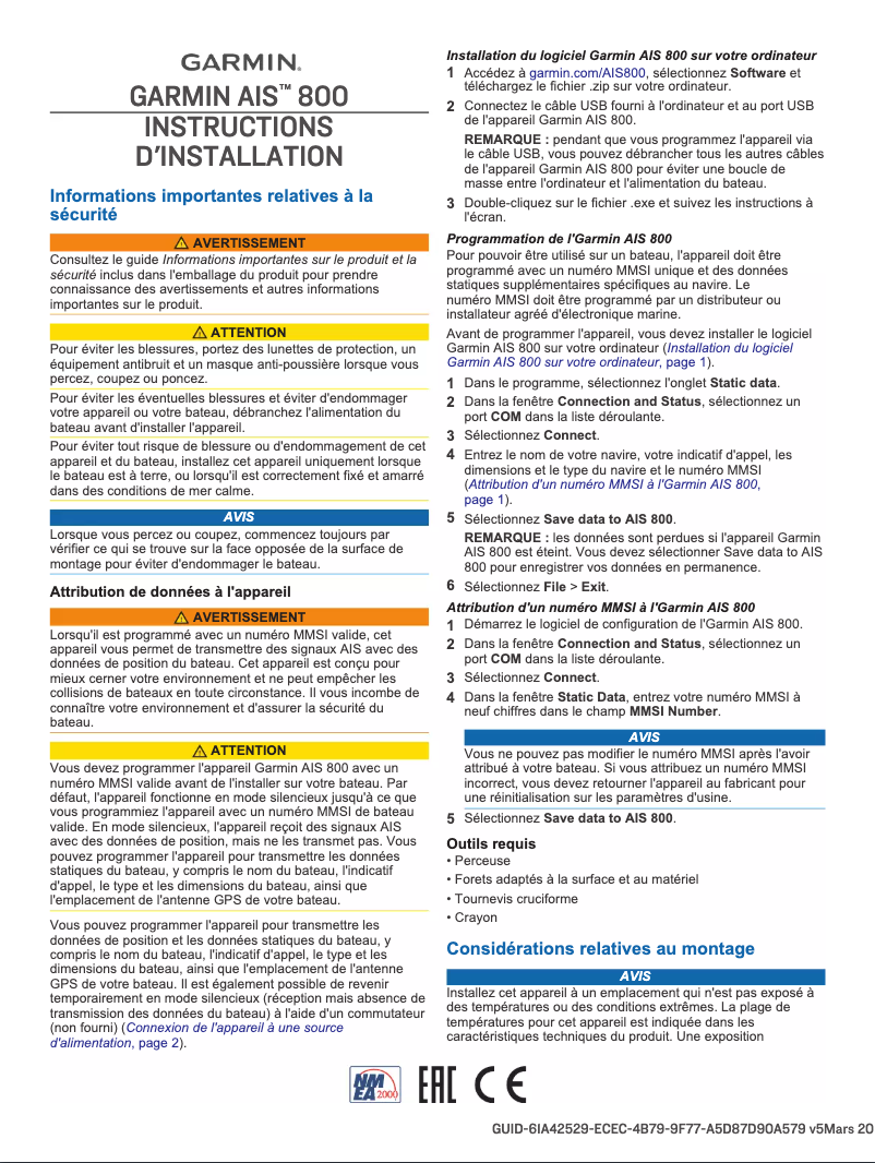 Página 1 del manual Guía de instalación Garmin AIS 800