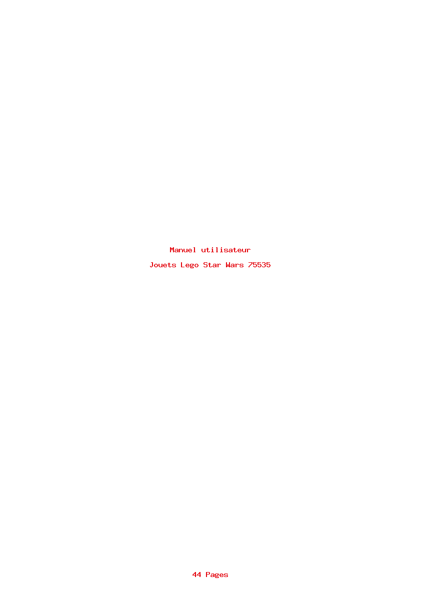 Page 1 de la notice Manuel utilisateur Lego Star Wars 75535