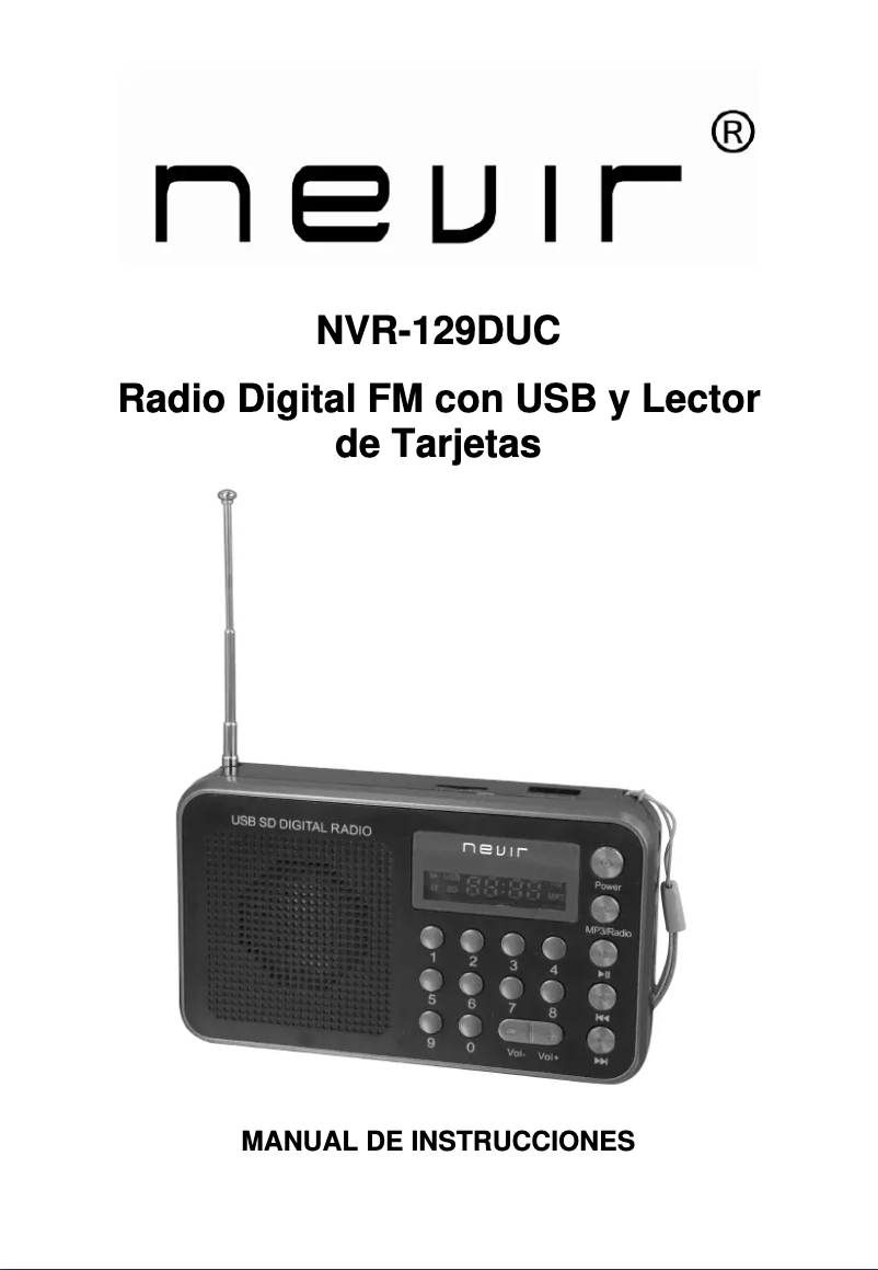 Page 1 de la notice Manuel utilisateur Nevir NVR129DUC