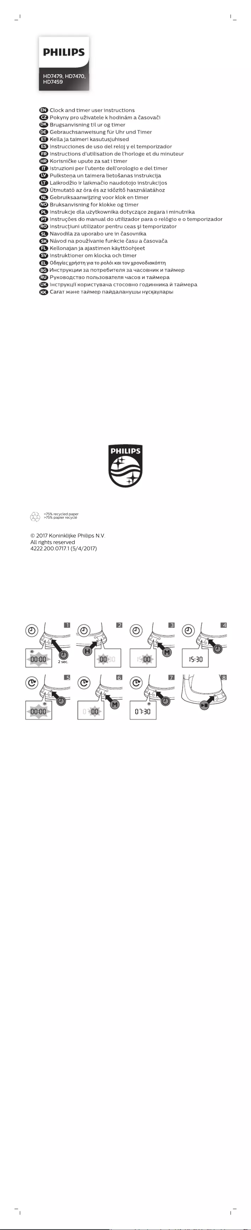 Page n°1 - Guide de démarrage rapide Philips Daily Collection HD7479