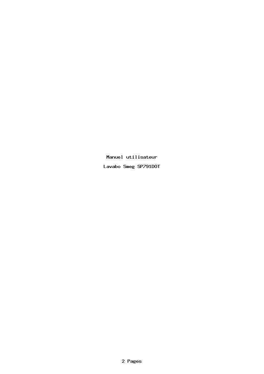 Page 1 de la notice Manuel utilisateur Smeg SP791DOT