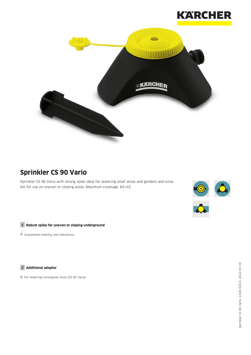 Page 1 de la notice Manuel utilisateur Kärcher CS 90 Vario