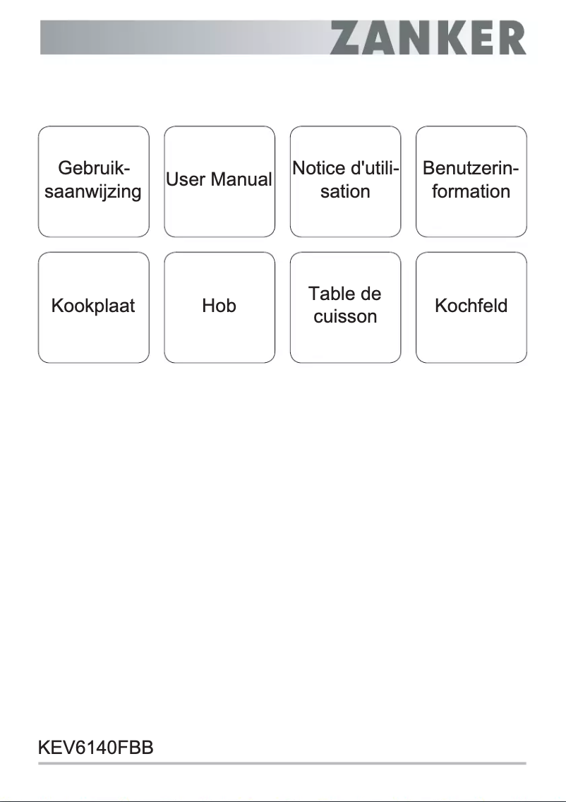 Page 1 de la notice Manuel utilisateur Zanker KEV6140FBB