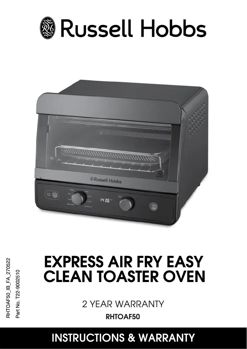 Page 1 de la notice Manuel utilisateur Russell Hobbs Express Air Fry Easy Clean RHTOAF50