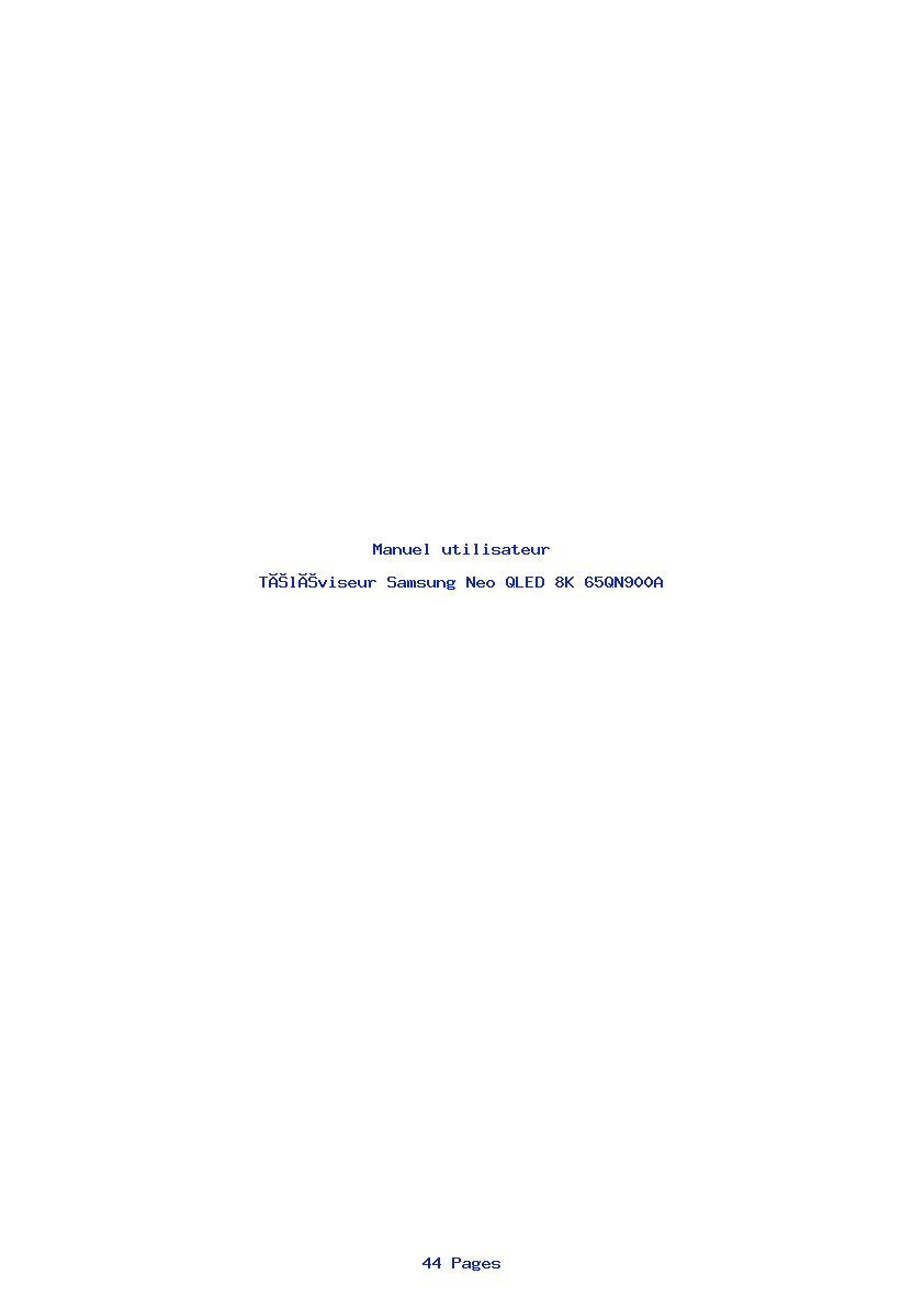 Page 1 de la notice Manuel utilisateur Samsung Neo QLED 8K 65QN900A