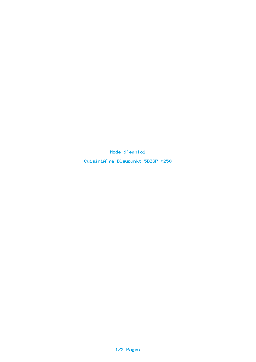 Page 1 de la notice Mode d'emploi Blaupunkt 5B36P 0250