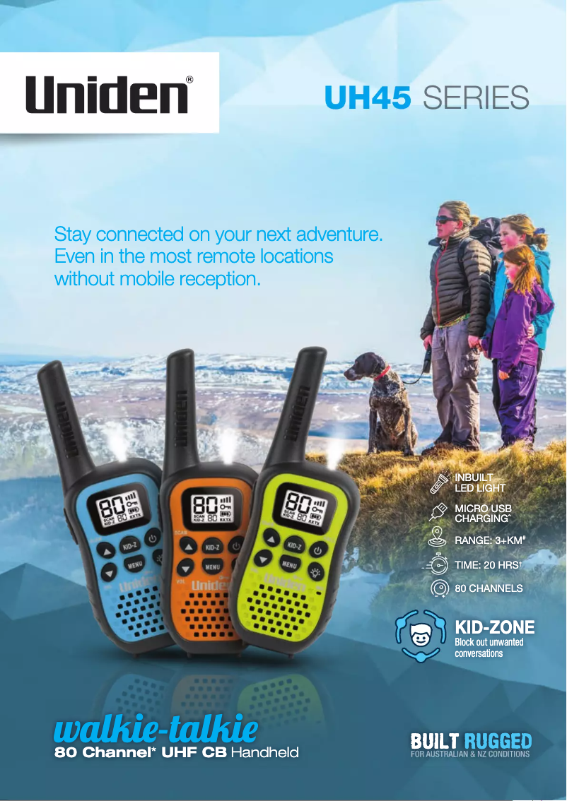 Page 1 de la notice Brochure Uniden UH105-2