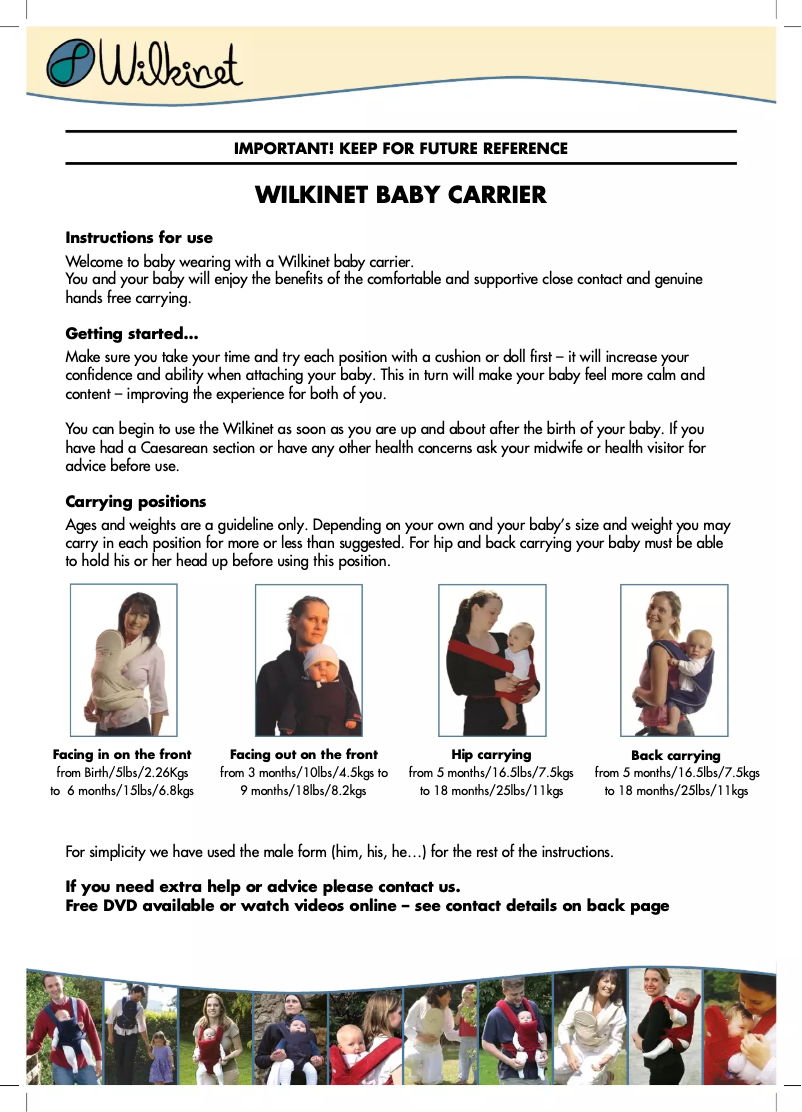 Page 1 de la notice Manuel utilisateur Wilkinet Baby